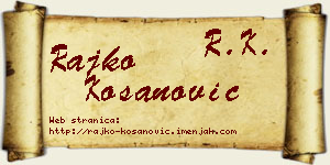 Rajko Kosanović vizit kartica